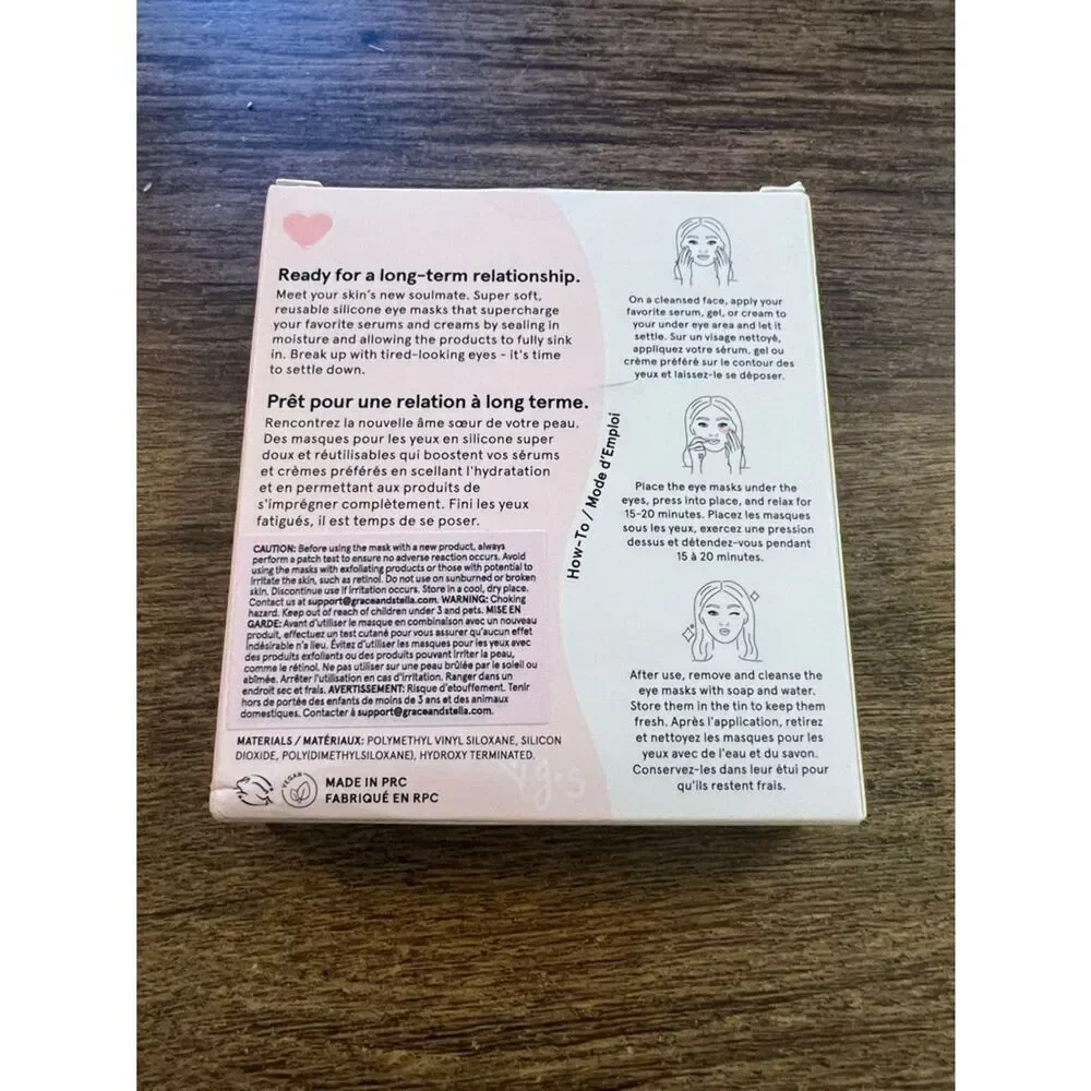 grace & stella Pink and White Feel-Good Reusable Eye Masks